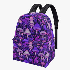 Mushroomcore Purple and Pink School Backpack - Forestcore Vibrant Travel Bag (JPMUSHPP1)
