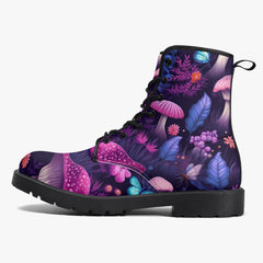 Mushroomcore Pink and Purple Toadstool Combat Boots (JPMUSHPP)