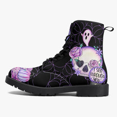 Pastel Goth kawaii Spiderweb Skull Boots (JPPASGOT4)