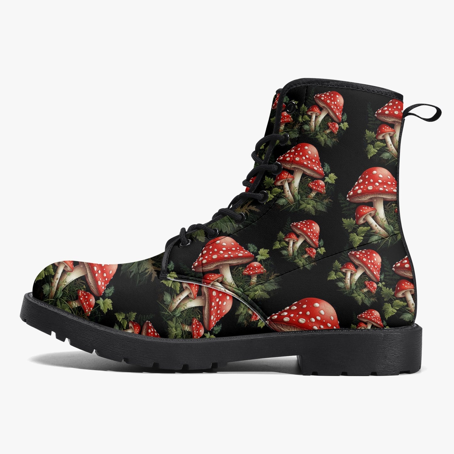 Mushroomcore Toadstool Combat Boots - Forestcore Boots (JPMUSH3)