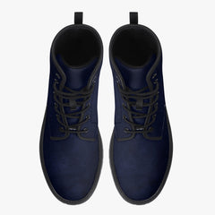 Dark Navy Grunge Combat Boots
