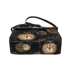 Steampunk Clockwork Satchel Bag - Gold & Black Gears Design