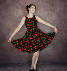 Sweet Cherry Dreams Dress - Plus Size Friendly - (Thicker Fabric)