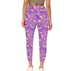 Cheshire Cat leggings - Alice in Wonderland High Waisted Leggings with Pockets