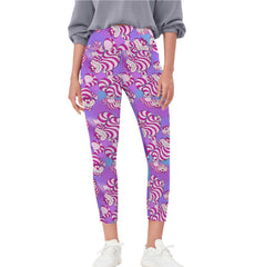 Cheshire Cat leggings - Alice in Wonderland High Waisted Leggings with Pockets