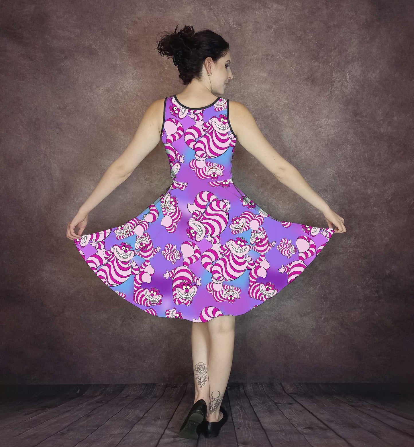 The Cheshire Cat - Alice in Wonderland Dress - Crazy Pink and Purple