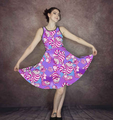 The Cheshire Cat - Alice in Wonderland Dress - Crazy Pink and Purple