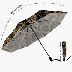 Golden Clocks Steampunk Automatic Umbrella (UMCLOCKS)