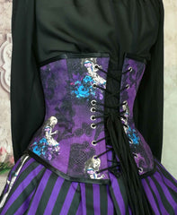 Alice in Wonderland - Purple Gothic Underbust Corset - Plus Size Friendly - Handmade in Australia