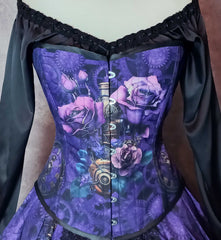 Purple Steampunk Clockwork Corset Gown - Made to Measure, Plus Size Friendly