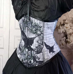 The Raven Corset Gown - Edgar Allan Poe Costume - Custom Victorian Raven Ensemble