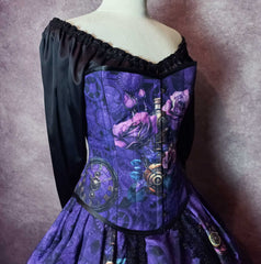 Purple Steampunk Clockwork Corset Gown - Made to Measure, Plus Size Friendly