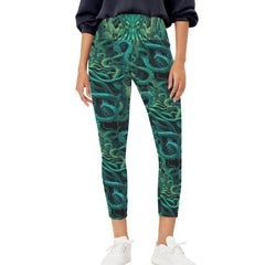 Chtulhu Leggings - Sea Monster Horror Leggings - High Waisted with Pockets