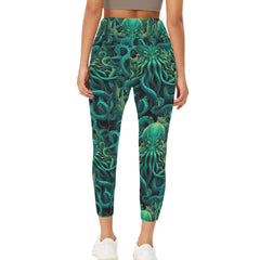 Chtulhu Leggings - Sea Monster Horror Leggings - High Waisted with Pockets