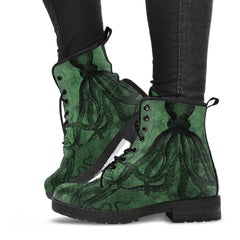 Cthullu Green Steampunk Lace Up Boots (JPREG66)