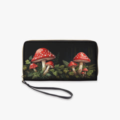 Mushroom Core Toadstool Wrist Wallet - Zippered Purse (JPCWMUSH1)