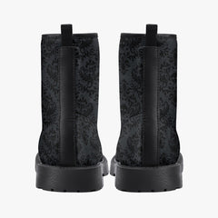 Gothic Skull Damask Print Lace Up Boots (JPREG3)