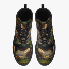 John Everett Millais - Ophelia - Lace Up Combat Boots - Pre Rapaelite Art boots (JPREG90)