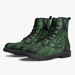 Cthullu Green Steampunk Lace Up Boots (JPREG66)
