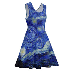 Van Gogh Starry Night Party Dress - Thinner fabric