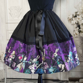Alice in Wonderland Full Skirt - Dark Alice Gothic Rockabilly Full Skirt