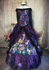 Alice in Wonderland Purple Victorian Corset Gown - Custom fitted Alice in Wonderland - Through the Looking Glass Dress Wedding