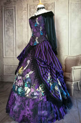 Alice in Wonderland Purple Victorian Corset Gown - Custom fitted Alice in Wonderland - Through the Looking Glass Dress Wedding