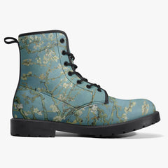 Van Gogh Almond Blossom Lace Up Combat Boots (JPREG33)