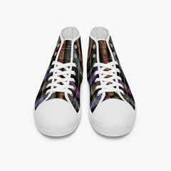 Vintage Library Books Hi Top Sneakers - Librarian Shoes - Dark Academia High Tops (JP4002)