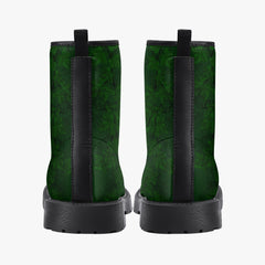 Green Gothic Ivy Lace Up Combat Boots - Dark Green Vines Combat Boots (JPREGIVY)