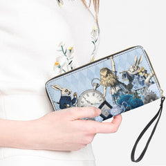 Alice in Wonderland Blue Wrist Wallet - Zipper Purse (JPBLUEAW)