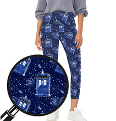 Doctor Who Tardis Leggings - High Waisted Yoga Tights with Pockets