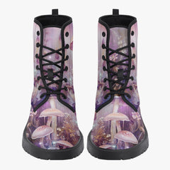 Dreamy Mushroomcore Combat Boots - Surreal Toadstool Forestcore Boots (JPMUSH12)