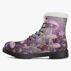 Dreamy Mushroomcore Combat Boots - Surreal Toadstool Forestcore Boots (JPFMUSH12)