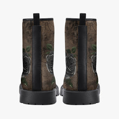Black Rose Gothic Steampunk Combat Boots (JPREGBR1)