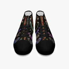 Vintage Library Books Hi Top Sneakers - Librarian Shoes - Dark Academia High Tops (JP4002)