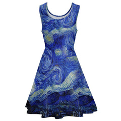 Van Gogh Starry Night Party Dress - Thinner fabric