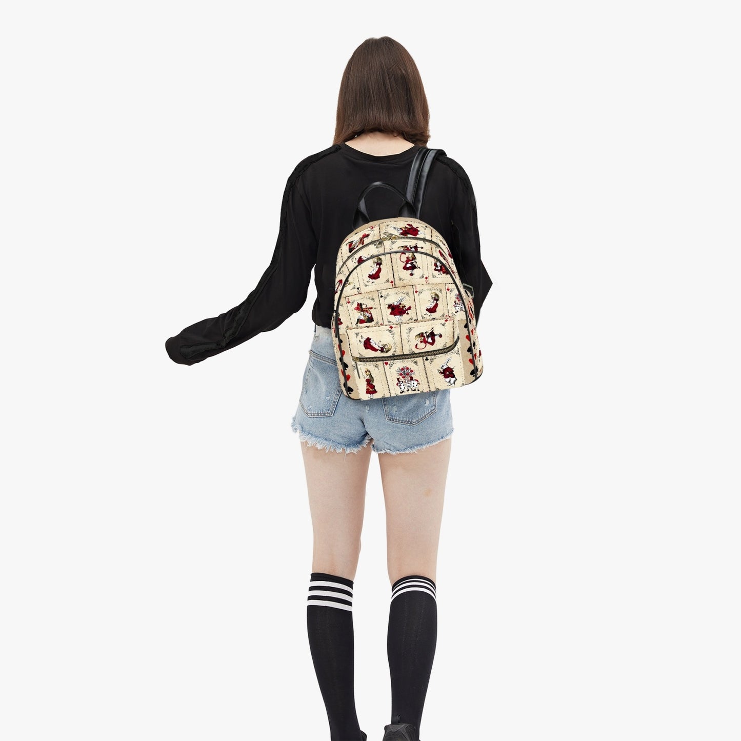 Alice in Wonderland Vintage Playing Cards Backpack - Cute Alice Back Pack (JPBP1)