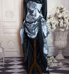 The Raven Corset Gown - Edgar Allan Poe Costume - Custom Victorian Raven Ensemble