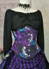 Alice in Wonderland - Purple Gothic Underbust Corset - Plus Size Friendly - Handmade in Australia