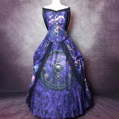 Purple Steampunk Clockwork Corset Gown - Made to Measure, Plus Size Friendly