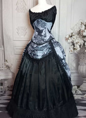 The Raven Corset Gown - Edgar Allan Poe Costume - Custom Victorian Raven Ensemble