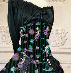 Green Alice in Wonderland Victorian Corset Gown - Made to Measure
