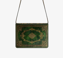 Green and Gold Vintage Style Book Purse - Literary Shoulder Bag