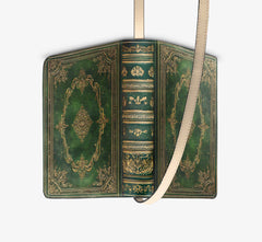 Green and Gold Vintage Style Book Purse - Literary Shoulder Bag