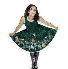 Green Alice in Wonderland Dress - Plus Size Friendly Mad Hatter Tea Party Dress (THDGA)