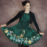 Green Alice in Wonderland Dress - Plus Size Friendly Mad Hatter Tea Party Dress (THDGA)