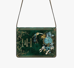 Alice in Wonderland Book Purse - Green Shoulder Purse