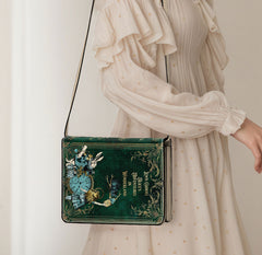 Alice in Wonderland Book Purse - Green Shoulder Purse