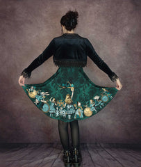 Green Alice in Wonderland Dress - Plus Size Friendly Mad Hatter Tea Party Dress (THDGA)